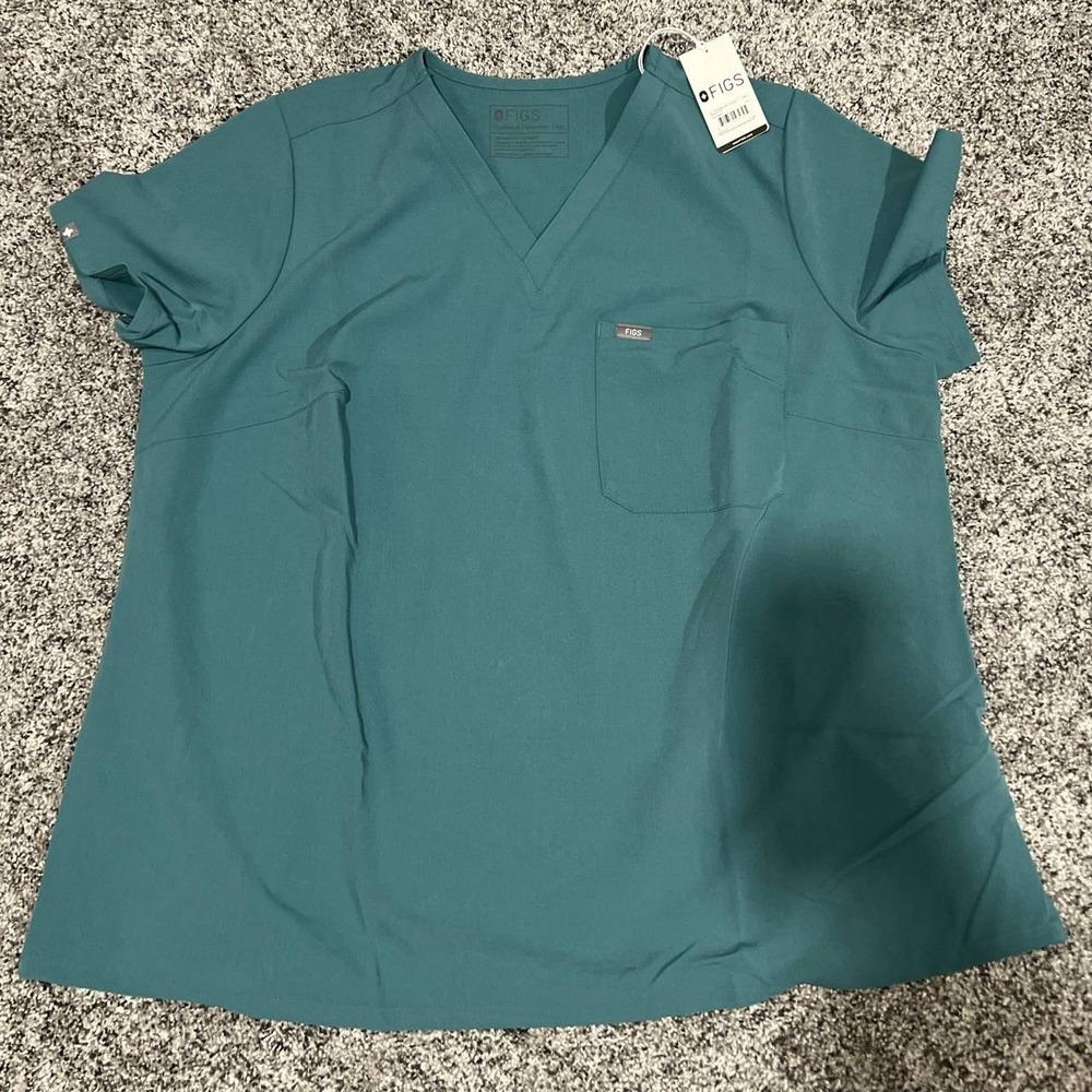 FIGS Catarina One-Pocket Scrub Top Medical Uniform‎ Grren/Blue Size 4XL